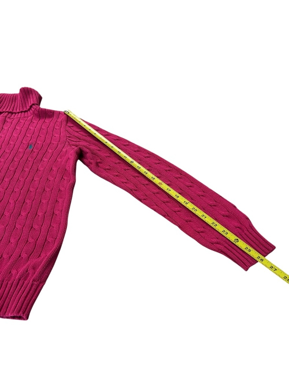 Ralph Lauren Sport Vintage Cable Knit Pink Turtleneck Women's XL - Picture 11 of 16